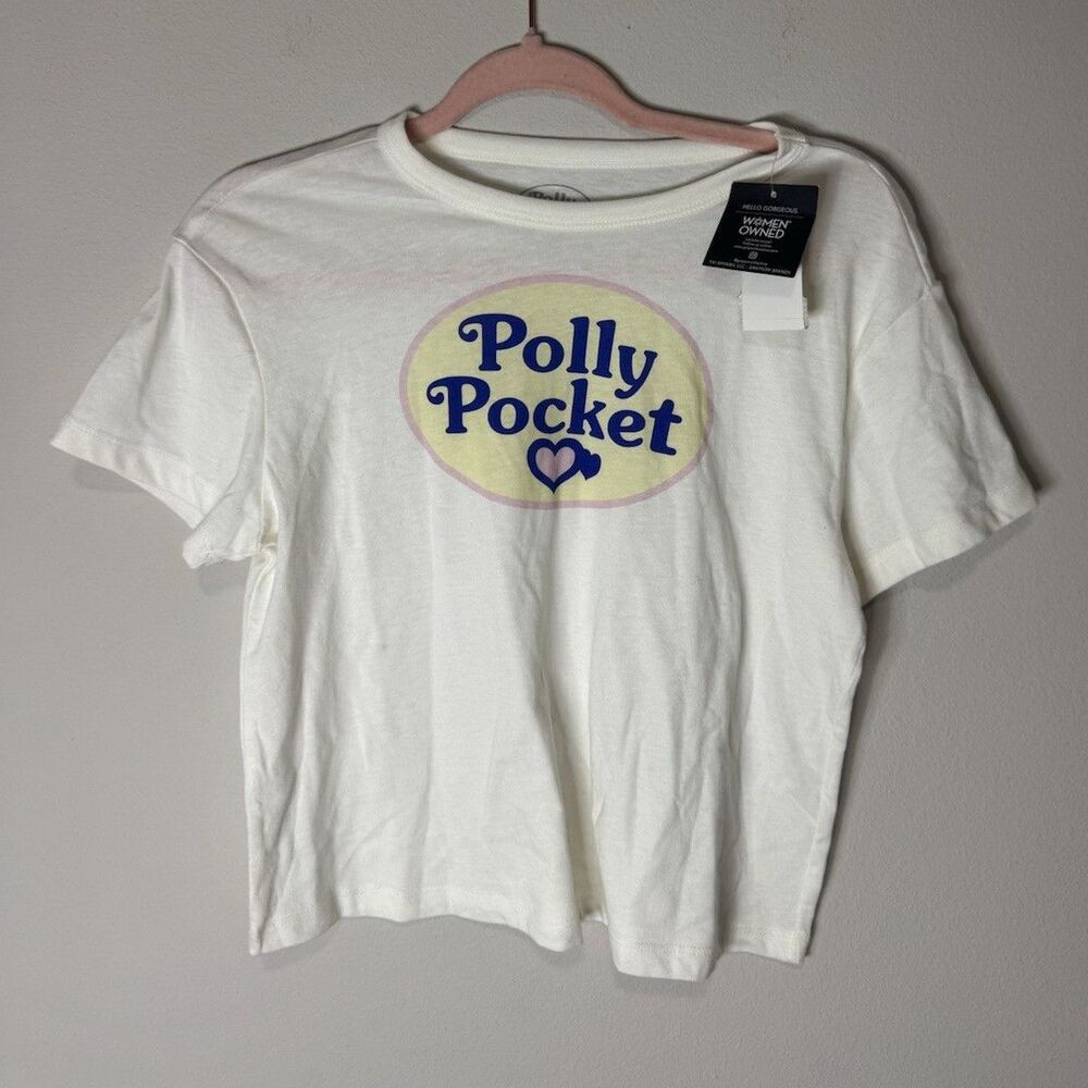 Grayson Threads Polly Pocket White Cotton Blend Knit Crew Neck T-Shirt XS
